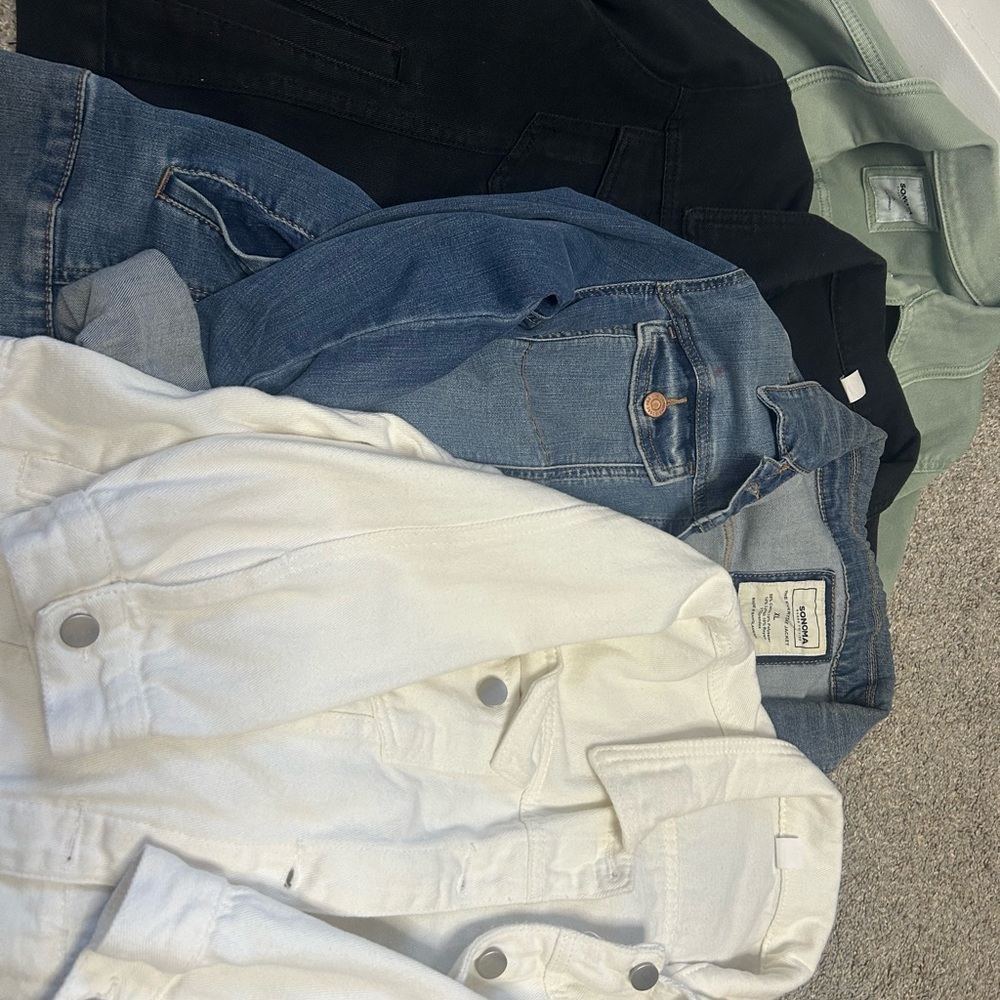 Sonoma Women's Jean Jackets - White, Blue, Black, Green
